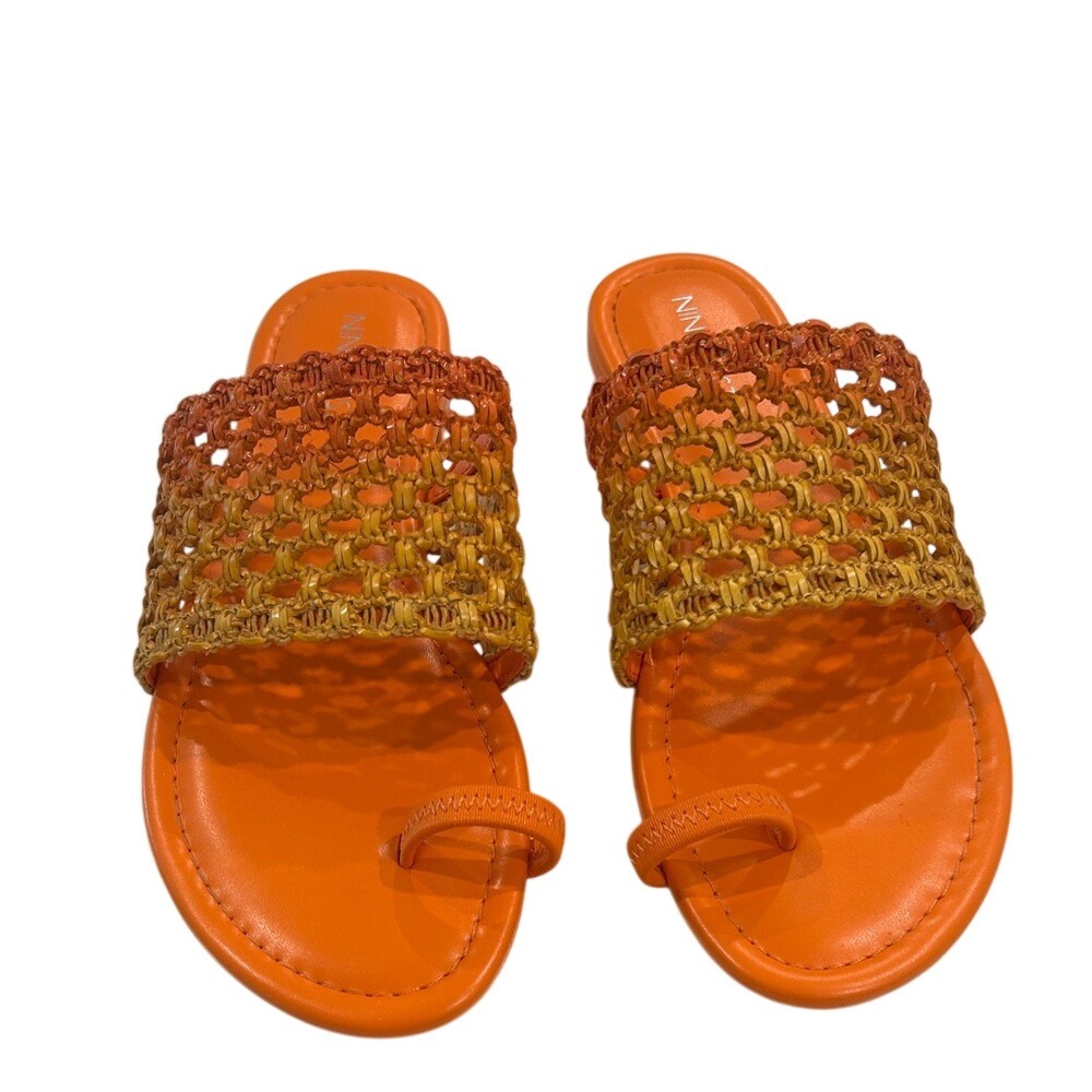 Nine West Orange Woven Thong Sandals Women's Size 7.5M